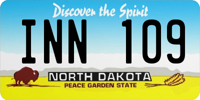 ND license plate INN109