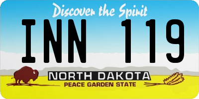 ND license plate INN119