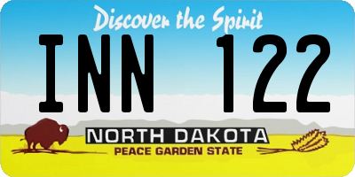 ND license plate INN122