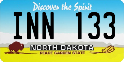 ND license plate INN133