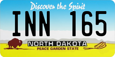 ND license plate INN165