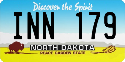 ND license plate INN179