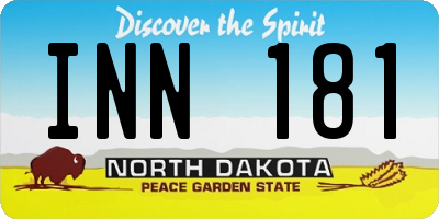 ND license plate INN181