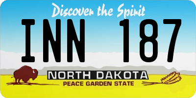ND license plate INN187