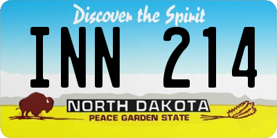 ND license plate INN214