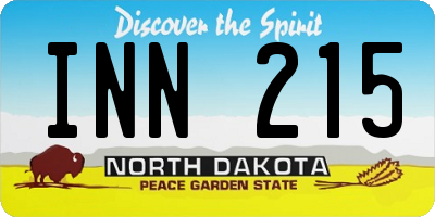 ND license plate INN215