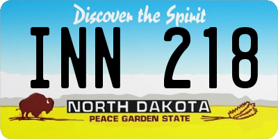 ND license plate INN218