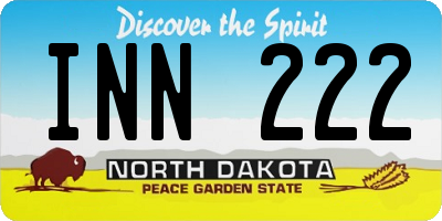 ND license plate INN222