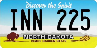 ND license plate INN225