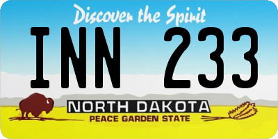 ND license plate INN233