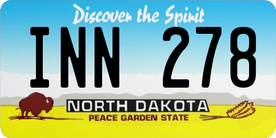 ND license plate INN278