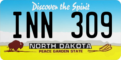 ND license plate INN309