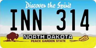 ND license plate INN314