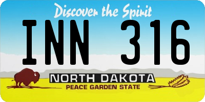 ND license plate INN316