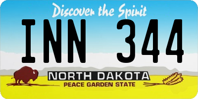 ND license plate INN344