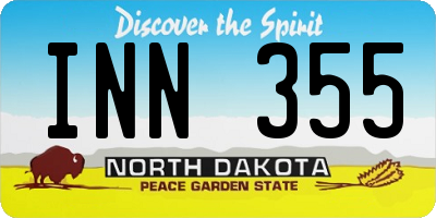 ND license plate INN355