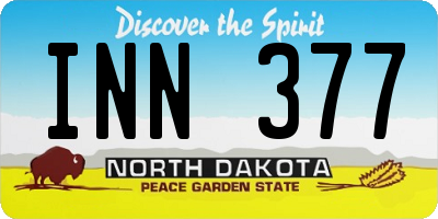 ND license plate INN377
