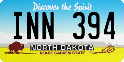 ND license plate INN394