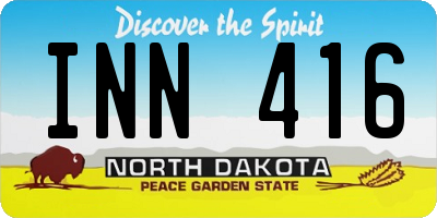 ND license plate INN416