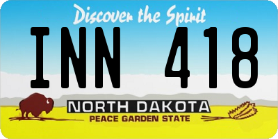 ND license plate INN418