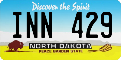 ND license plate INN429