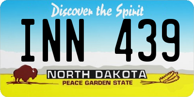 ND license plate INN439