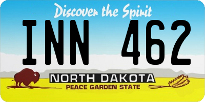 ND license plate INN462