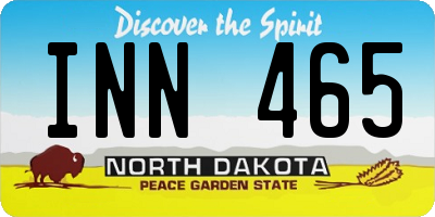 ND license plate INN465