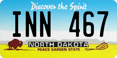 ND license plate INN467