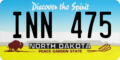 ND license plate INN475