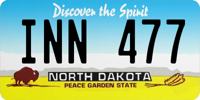 ND license plate INN477