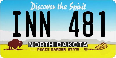 ND license plate INN481