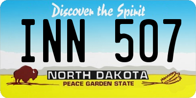 ND license plate INN507