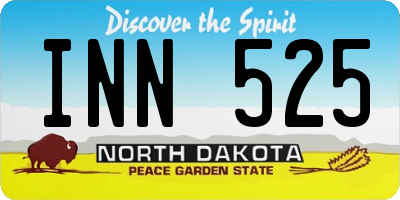ND license plate INN525
