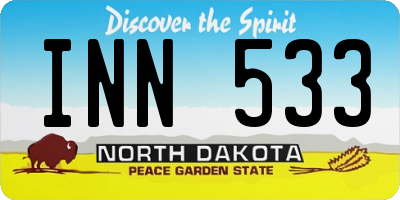 ND license plate INN533