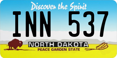 ND license plate INN537
