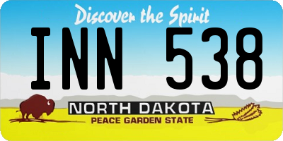 ND license plate INN538