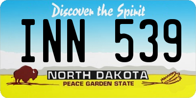 ND license plate INN539