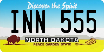 ND license plate INN555