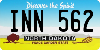 ND license plate INN562