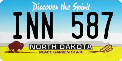 ND license plate INN587