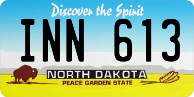 ND license plate INN613