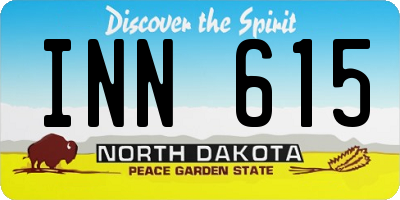 ND license plate INN615