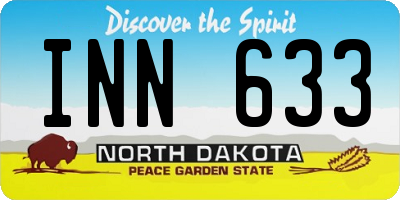 ND license plate INN633