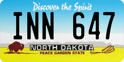 ND license plate INN647
