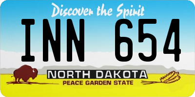 ND license plate INN654