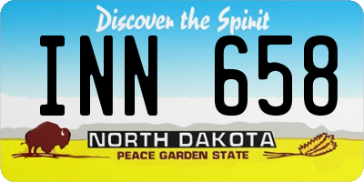 ND license plate INN658