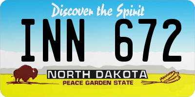 ND license plate INN672