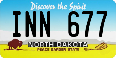ND license plate INN677