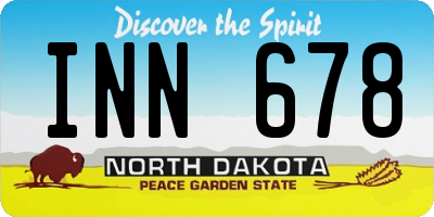 ND license plate INN678
